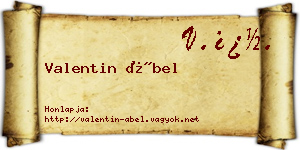 Valentin Ábel névjegykártya