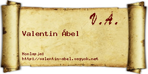 Valentin Ábel névjegykártya